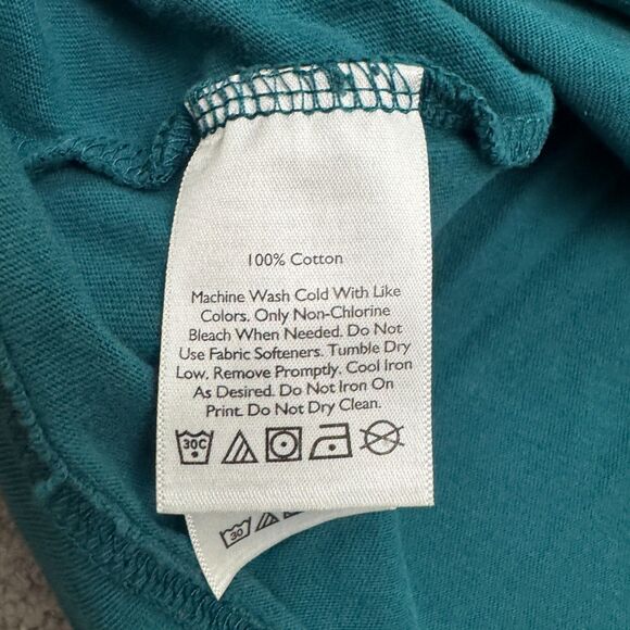 Eddie Bauer Legend Wash Slim Fit Basic T-Shirt Mens Small Teal Green Crew Tee - Picture 4 of 12